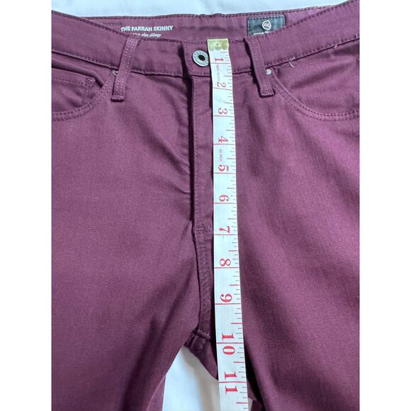 Adriano Goldschmied AG Farrah High-Rise Skinny Jeans Maroon Women’s Size 26 - Picture 8 of 9